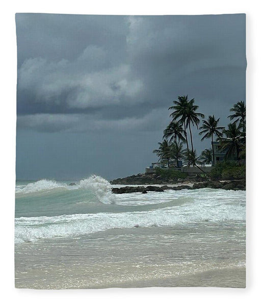 Tropical Beach with Stormy Sky - Blanket