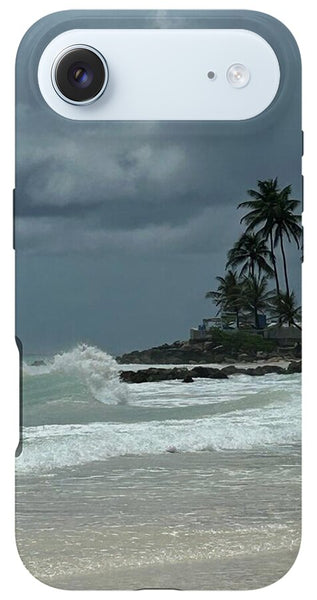 Tropical Beach with Stormy Sky - Phone Case