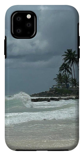 Tropical Beach with Stormy Sky - Phone Case
