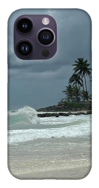Tropical Beach with Stormy Sky - Phone Case