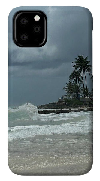 Tropical Beach with Stormy Sky - Phone Case