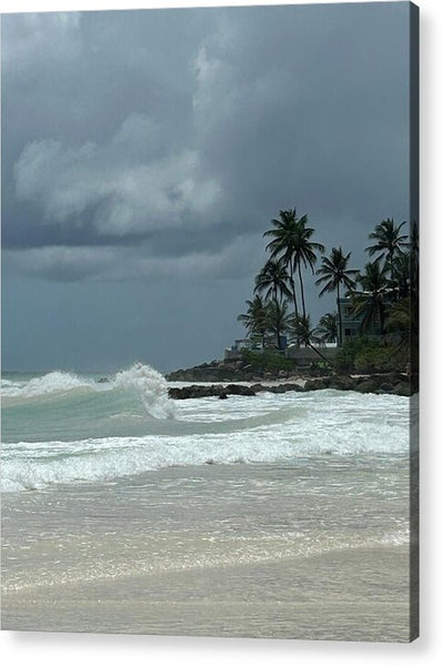 Tropical Beach with Stormy Sky - Acrylic Print