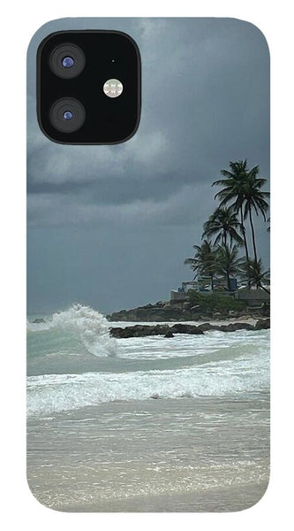 Tropical Beach with Stormy Sky - Phone Case