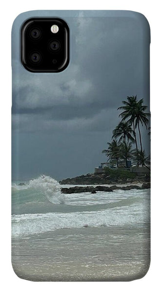 Tropical Beach with Stormy Sky - Phone Case