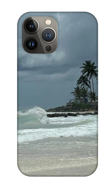 Tropical Beach with Stormy Sky - Phone Case