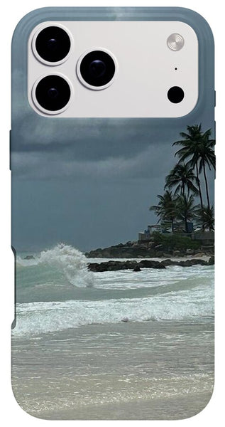 Tropical Beach with Stormy Sky - Phone Case