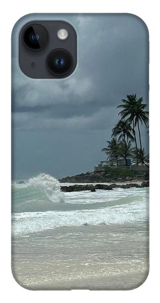 Tropical Beach with Stormy Sky - Phone Case