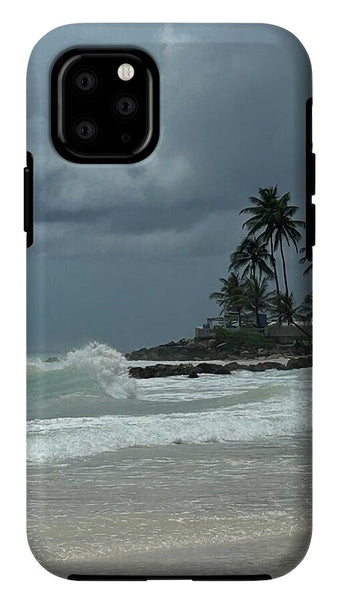 Tropical Beach with Stormy Sky - Phone Case
