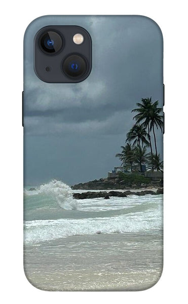 Tropical Beach with Stormy Sky - Phone Case