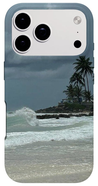 Tropical Beach with Stormy Sky - Phone Case