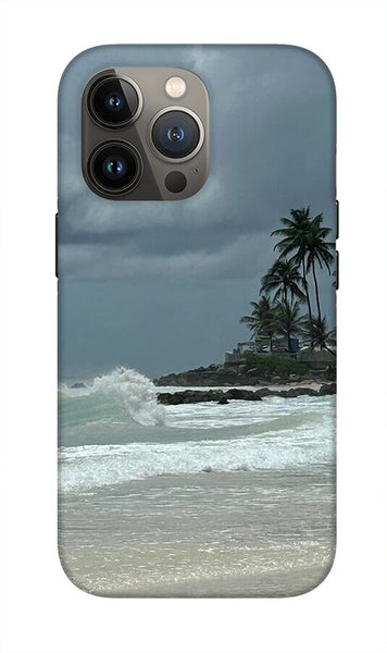 Tropical Beach with Stormy Sky - Phone Case