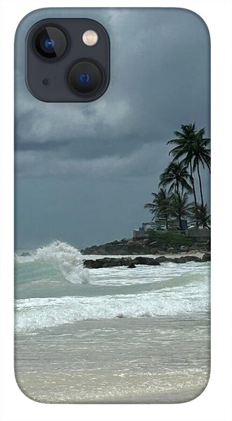 Tropical Beach with Stormy Sky - Phone Case