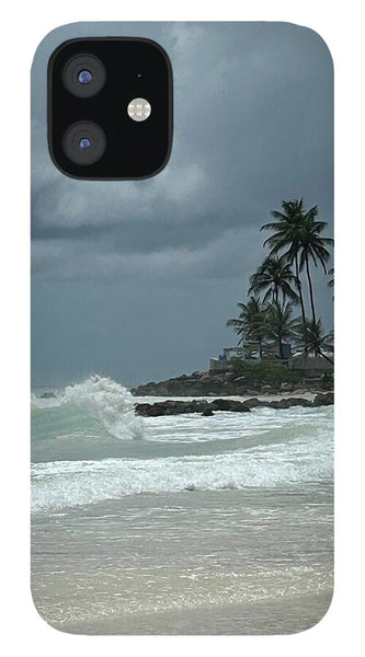 Tropical Beach with Stormy Sky - Phone Case