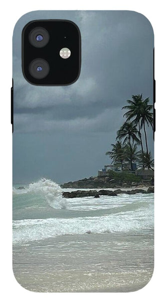 Tropical Beach with Stormy Sky - Phone Case