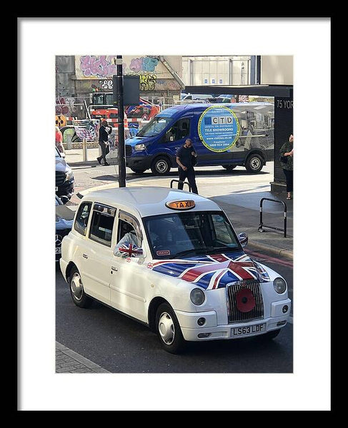 Union Jack London Taxi - Framed Print
