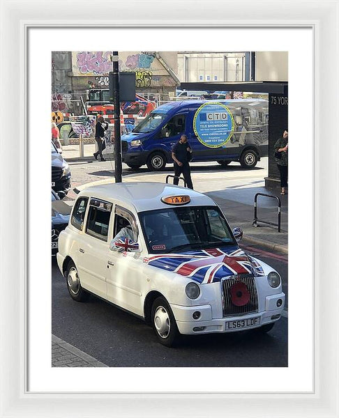 Union Jack London Taxi - Framed Print