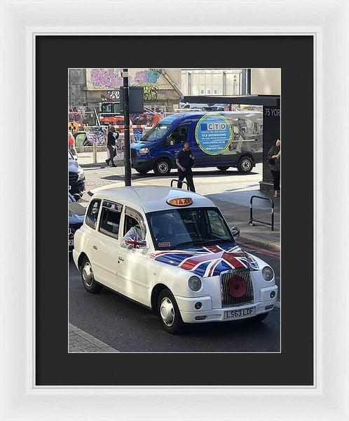 Union Jack London Taxi - Framed Print