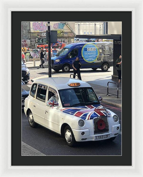 Union Jack London Taxi - Framed Print