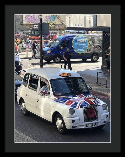 Union Jack London Taxi - Framed Print