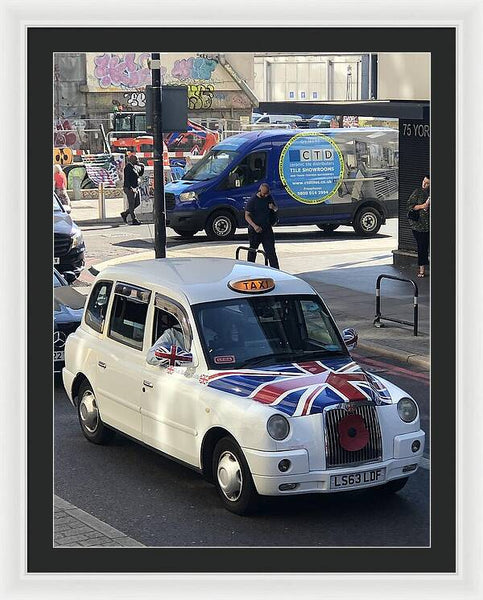 Union Jack London Taxi - Framed Print