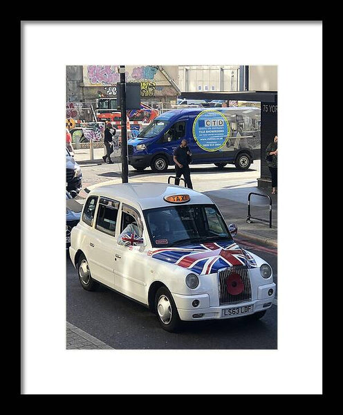 Union Jack London Taxi - Framed Print