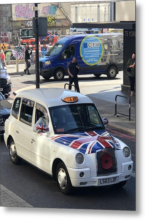 Union Jack London Taxi - Metal Print