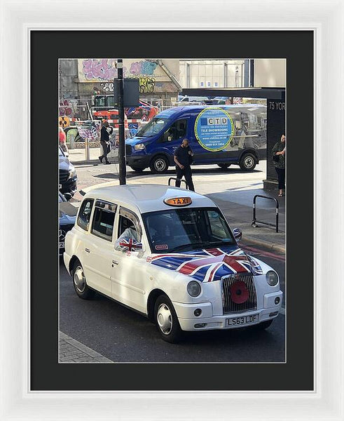 Union Jack London Taxi - Framed Print