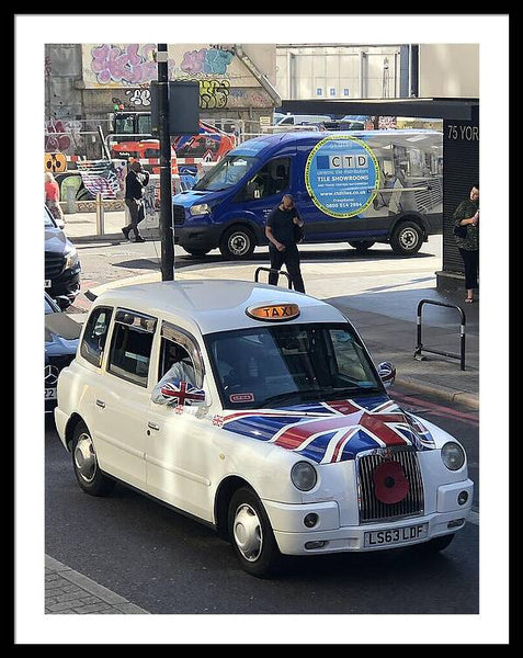 Union Jack London Taxi - Framed Print