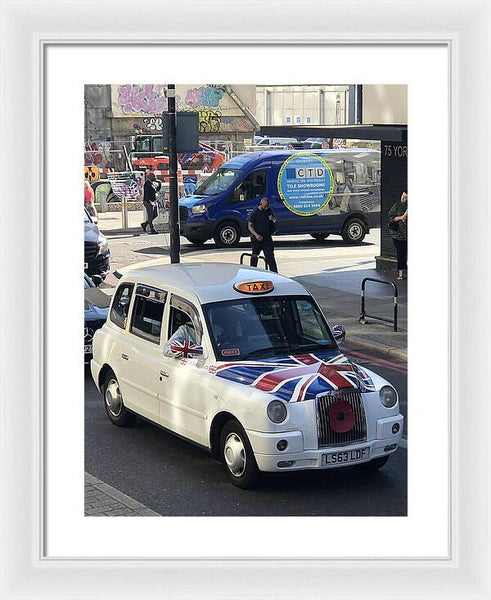 Union Jack London Taxi - Framed Print