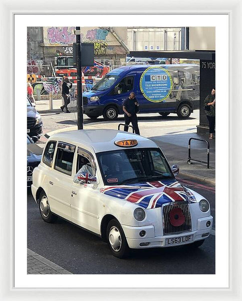 Union Jack London Taxi - Framed Print