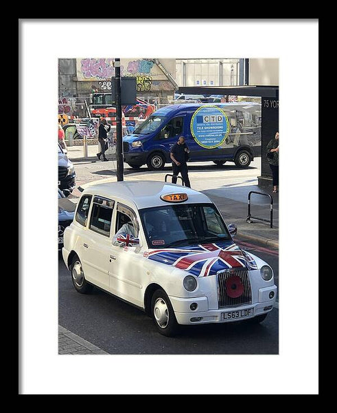 Union Jack London Taxi - Framed Print