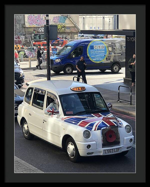 Union Jack London Taxi - Framed Print
