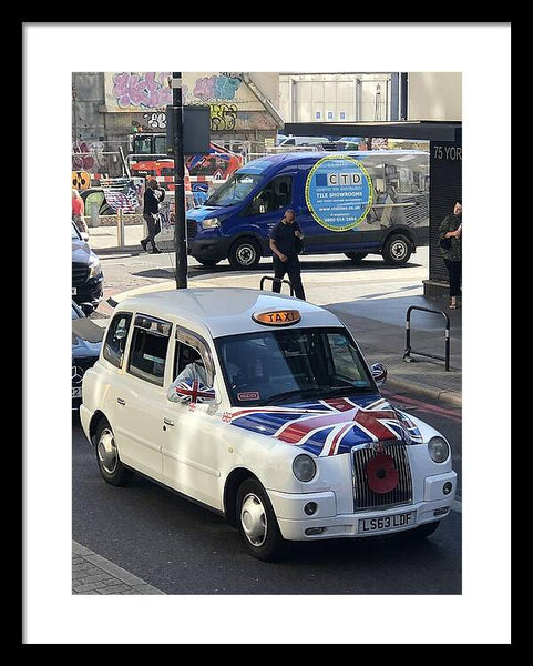 Union Jack London Taxi - Framed Print