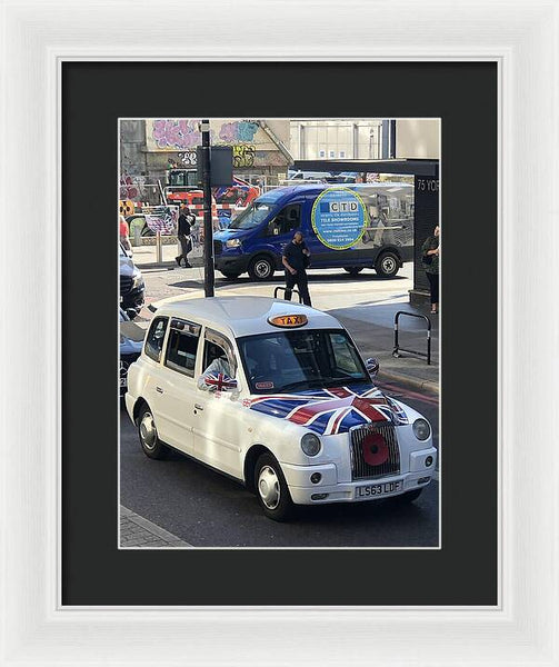 Union Jack London Taxi - Framed Print