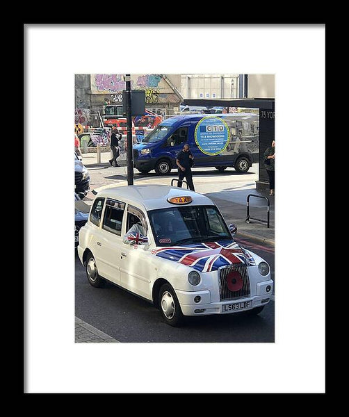 Union Jack London Taxi - Framed Print