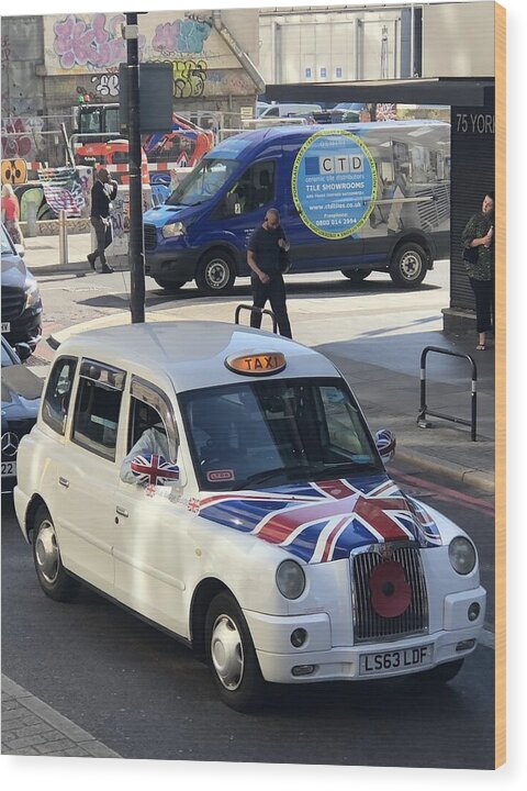 Union Jack London Taxi - Wood Print