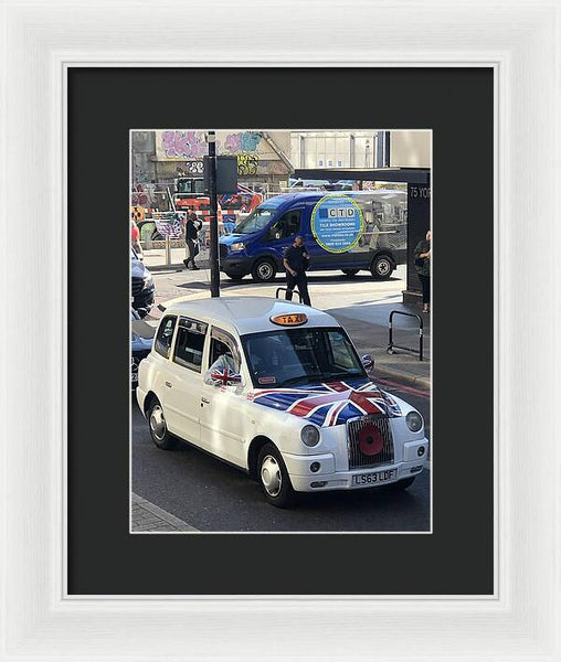 Union Jack London Taxi - Framed Print