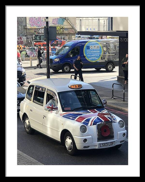 Union Jack London Taxi - Framed Print