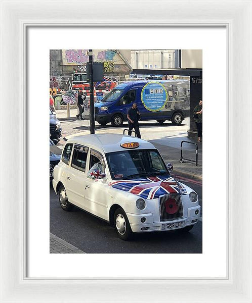 Union Jack London Taxi - Framed Print
