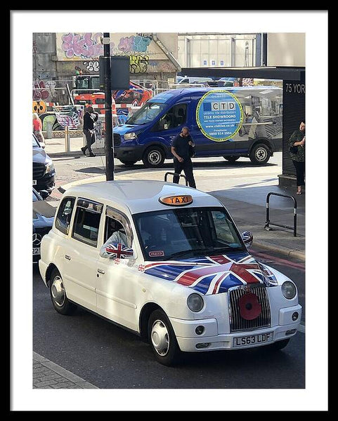 Union Jack London Taxi - Framed Print