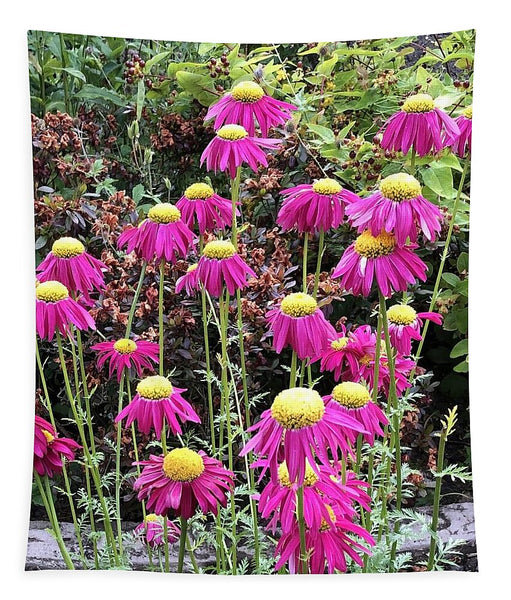 Vibrant Pink flowers Blooming - Tapestry