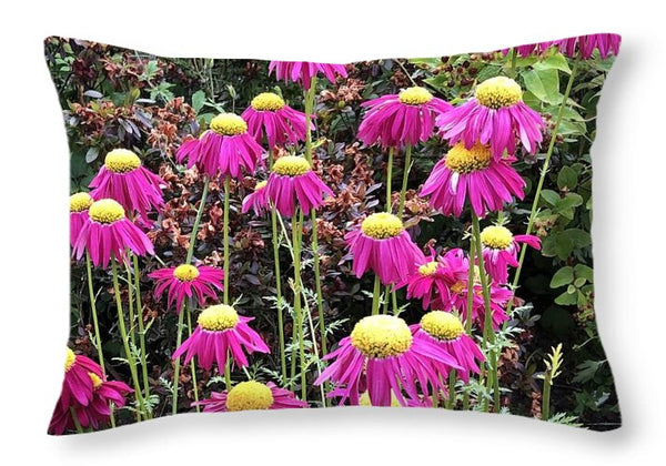 Vibrant Pink flowers Blooming - Throw Pillow