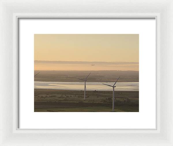 Wind Turbines at Sunset Frodsham UK - Framed Print