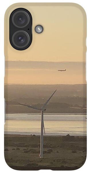 Wind Turbines at Sunset Frodsham UK - Phone Case