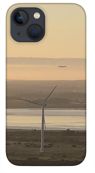 Wind Turbines at Sunset Frodsham UK - Phone Case