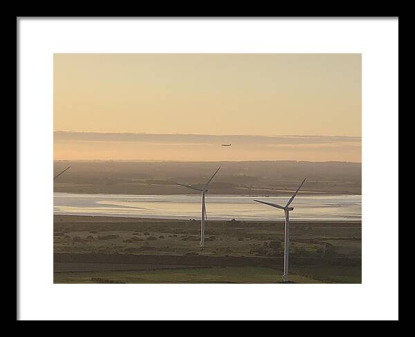 Wind Turbines at Sunset Frodsham UK - Framed Print