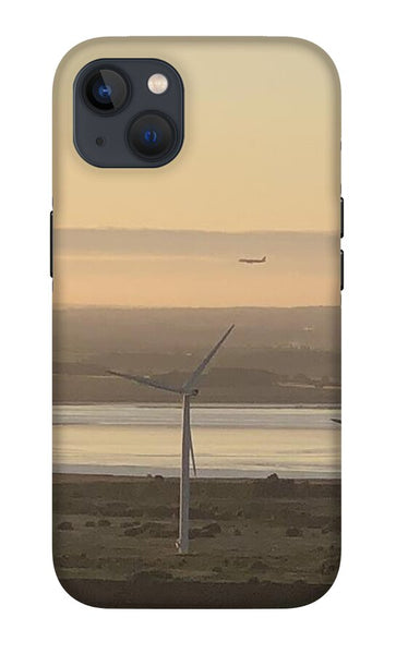 Wind Turbines at Sunset Frodsham UK - Phone Case