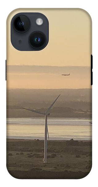 Wind Turbines at Sunset Frodsham UK - Phone Case