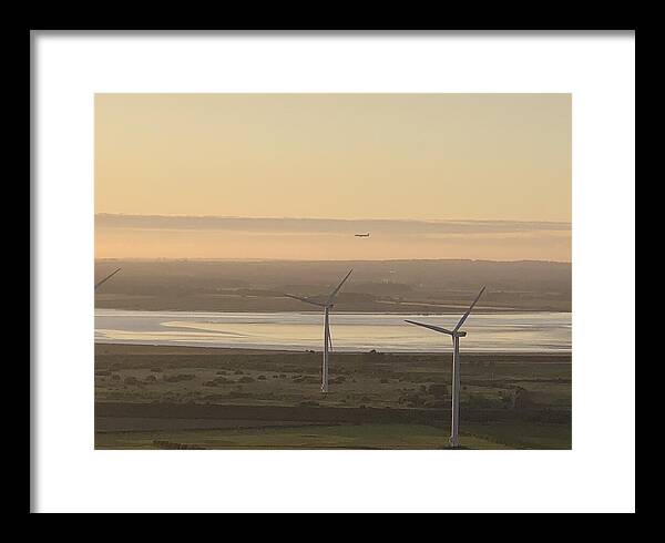 Wind Turbines at Sunset Frodsham UK - Framed Print