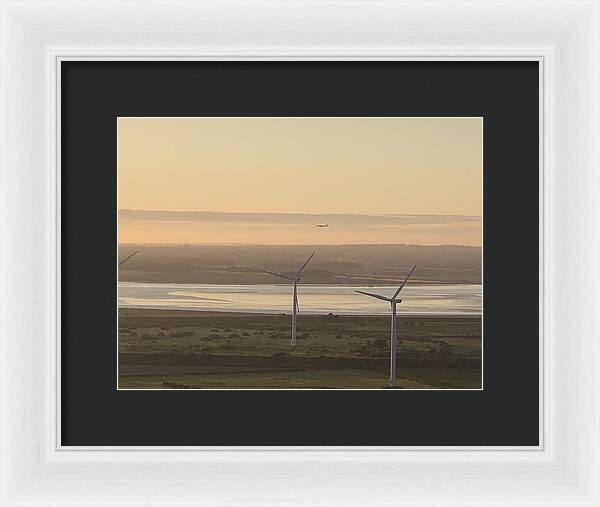 Wind Turbines at Sunset Frodsham UK - Framed Print
